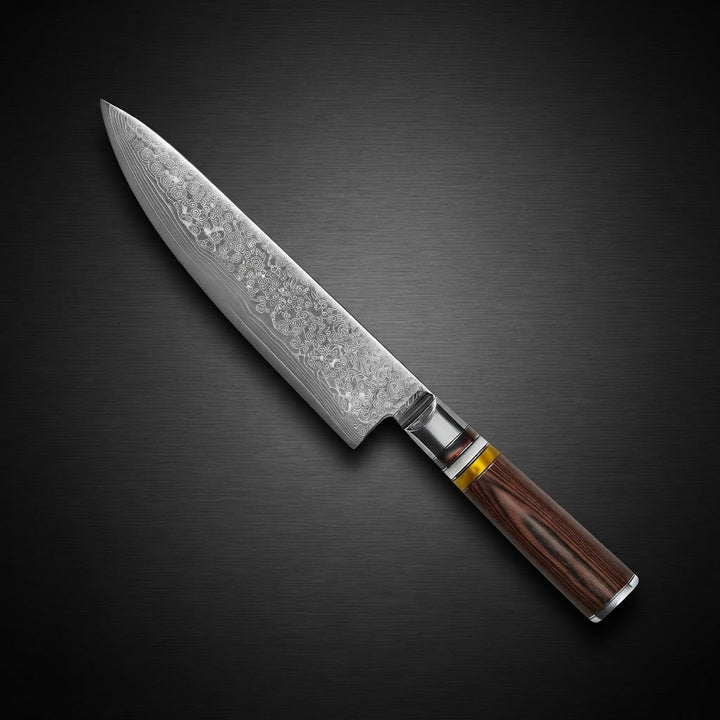 Cuchillo de cocina Micarta Jewels Damasco 20 cm – un complemento único para cualquier cocina