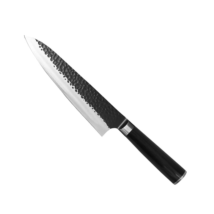 Cuchillo de Chef de Acero Inoxidable Martillado Negro 20 cm