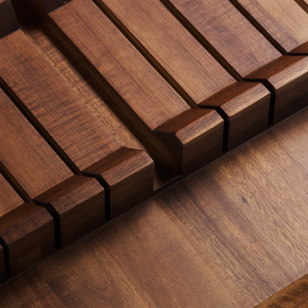 Bloque de Almacenamiento de Cuchillos para Cajón — Madera de Acacia, 17 Ranuras