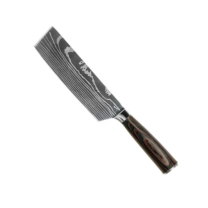 JUEGO DE 3 CUCHILLOS DE DAMASCO – CUCHILLO DE COCINA + NAKIRI + CUCHILLO PELADOR