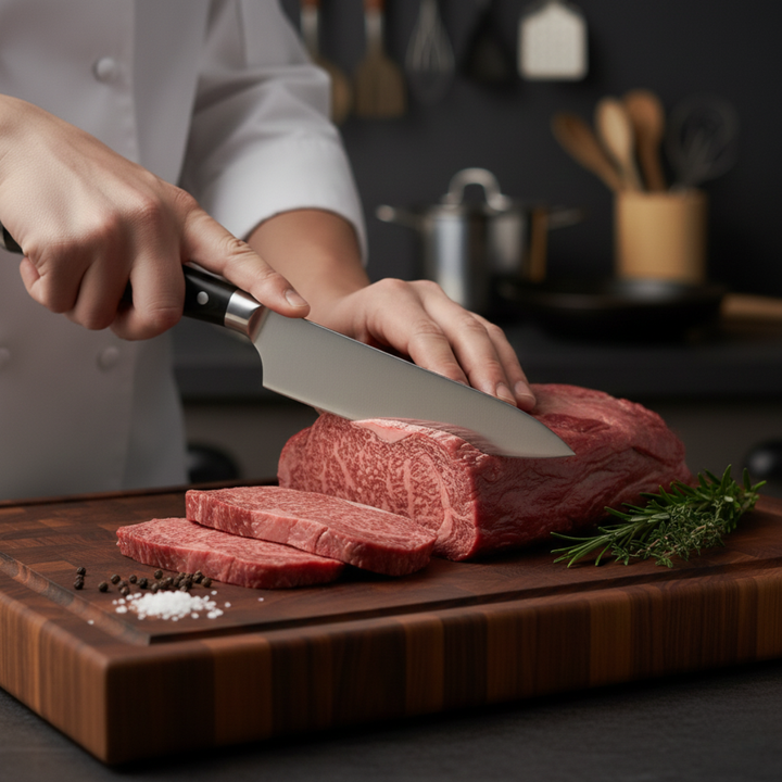 Cuchillo de chef japonés forjado a mano – hoja precisa de 20 cm