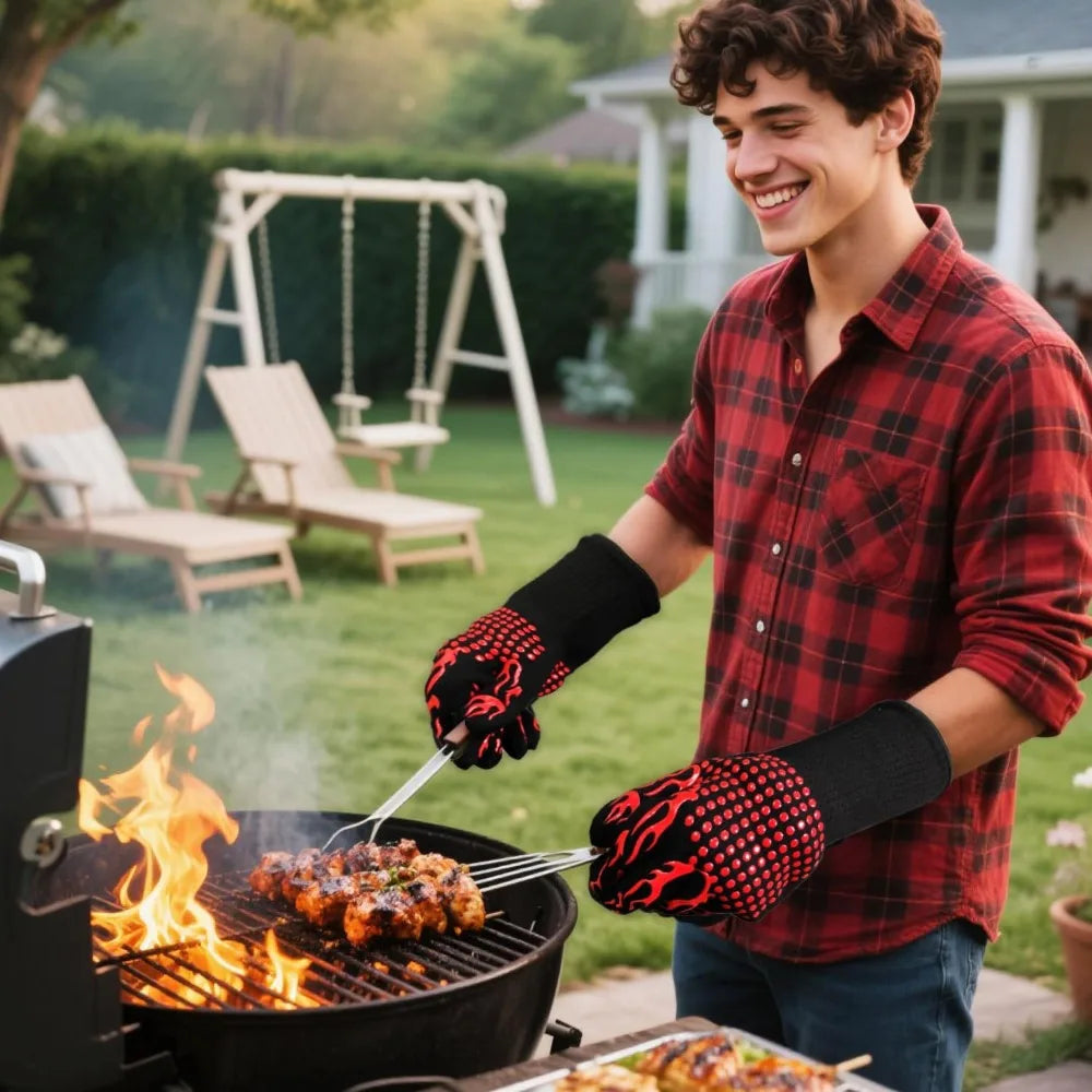 Guantes resistentes al calor para parrilla, calidad premium