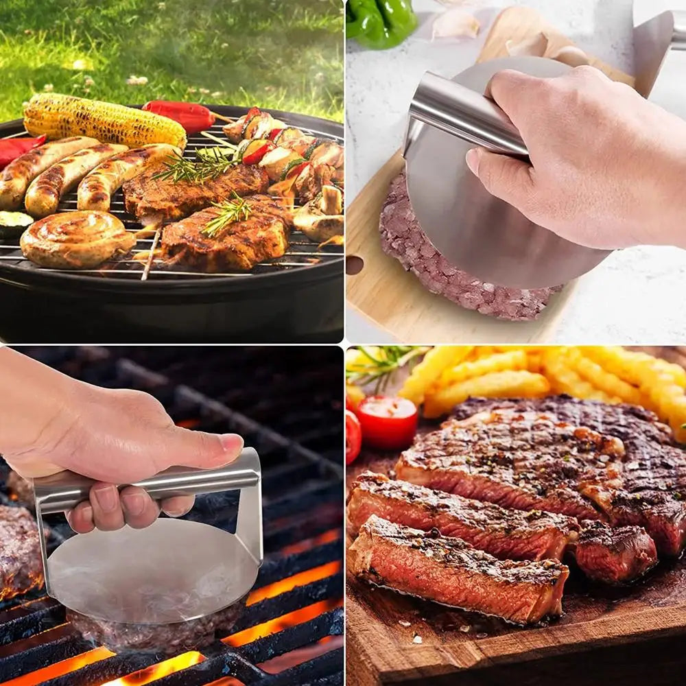 Prensador de hamburguesas de acero inoxidable premium