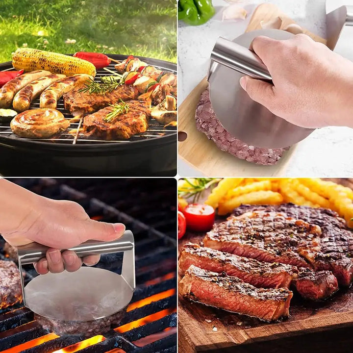 Prensador de hamburguesas de acero inoxidable premium