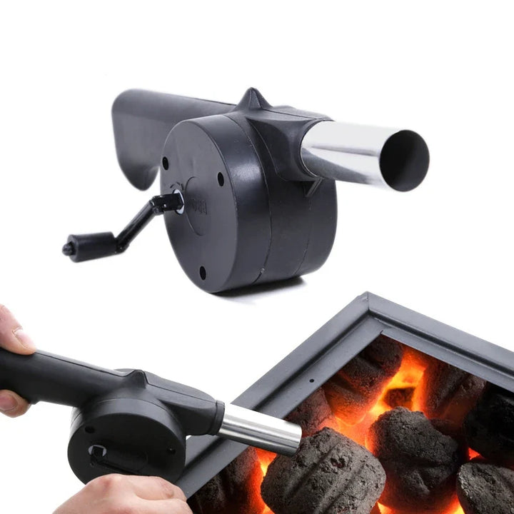 Ventilador manual para fuego con manivela, para asados y fogatas