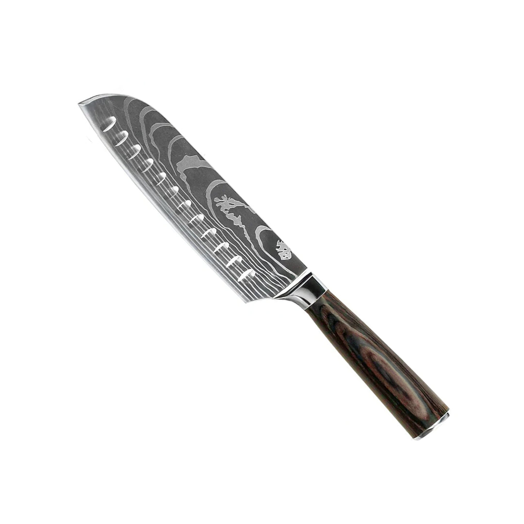 JUEGO DE 3 CUCHILLOS DE DAMASCO – CUCHILLO DE COCINA + SANTOKU + CUCHILLO DE PELAR