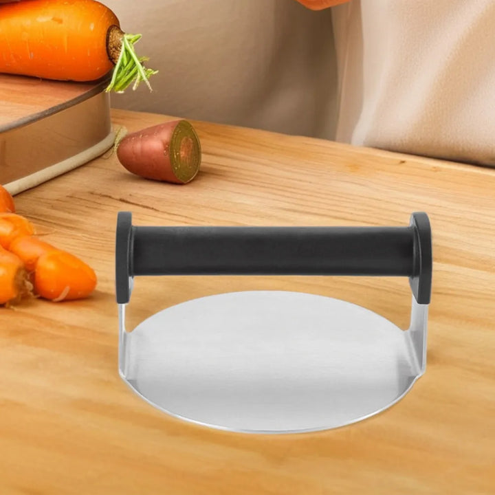 Prensa para hamburguesas de acero inoxidable premium, con mango
