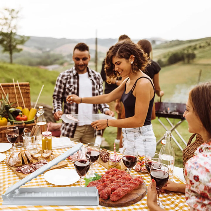 Molde para brochetas de carne, desechable para parrilla