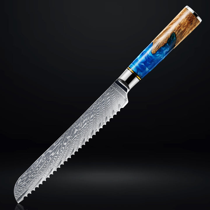 Colección Neptun — Set de 7 cuchillos de cocina de acero damasco japonés VG-10