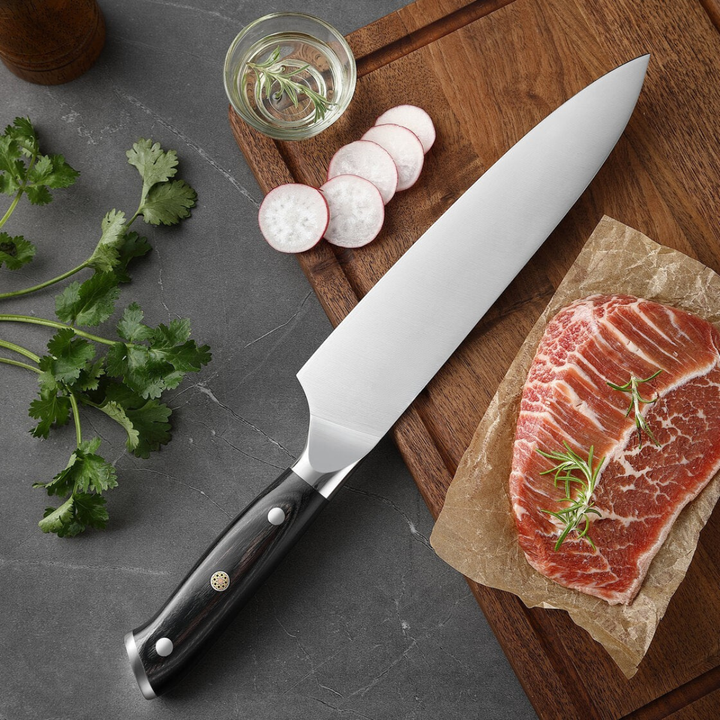Cuchillo de chef japonés forjado a mano – hoja precisa de 20 cm