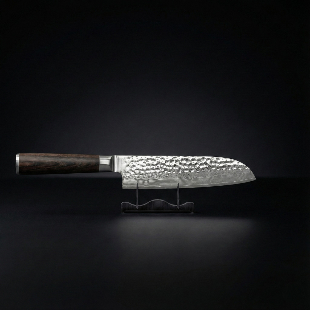 Cuchillo santoku martillado – hoja de 18 cm con filo preciso