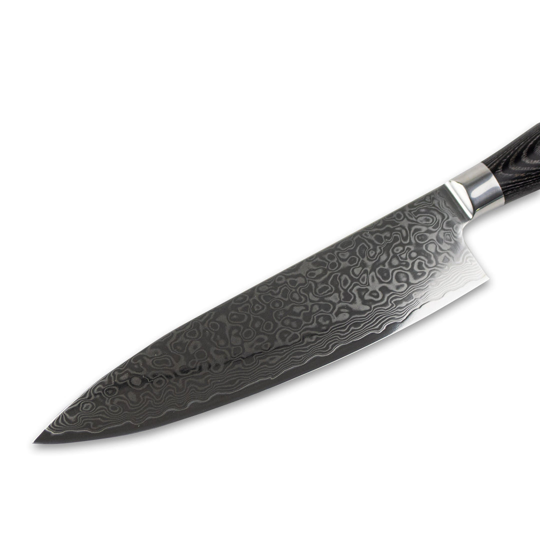 Cuchillo de cocina Damascus Pakka Wood 20 cm – elegancia y precisión en cada cocina