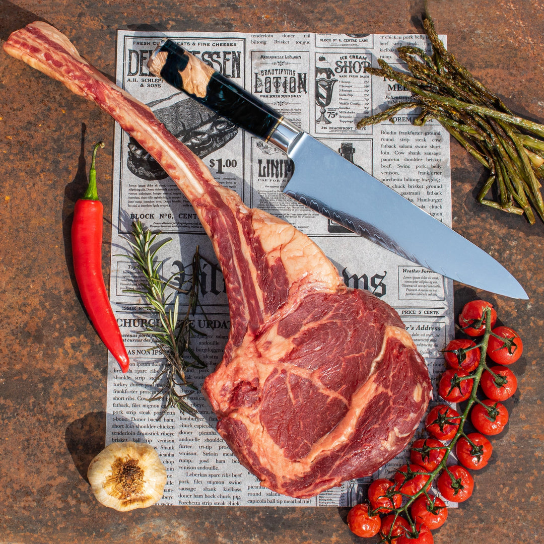 Cuchillo de cocina Epoxy Onyx Damasco 20 cm – elegancia oscura para cada cocina