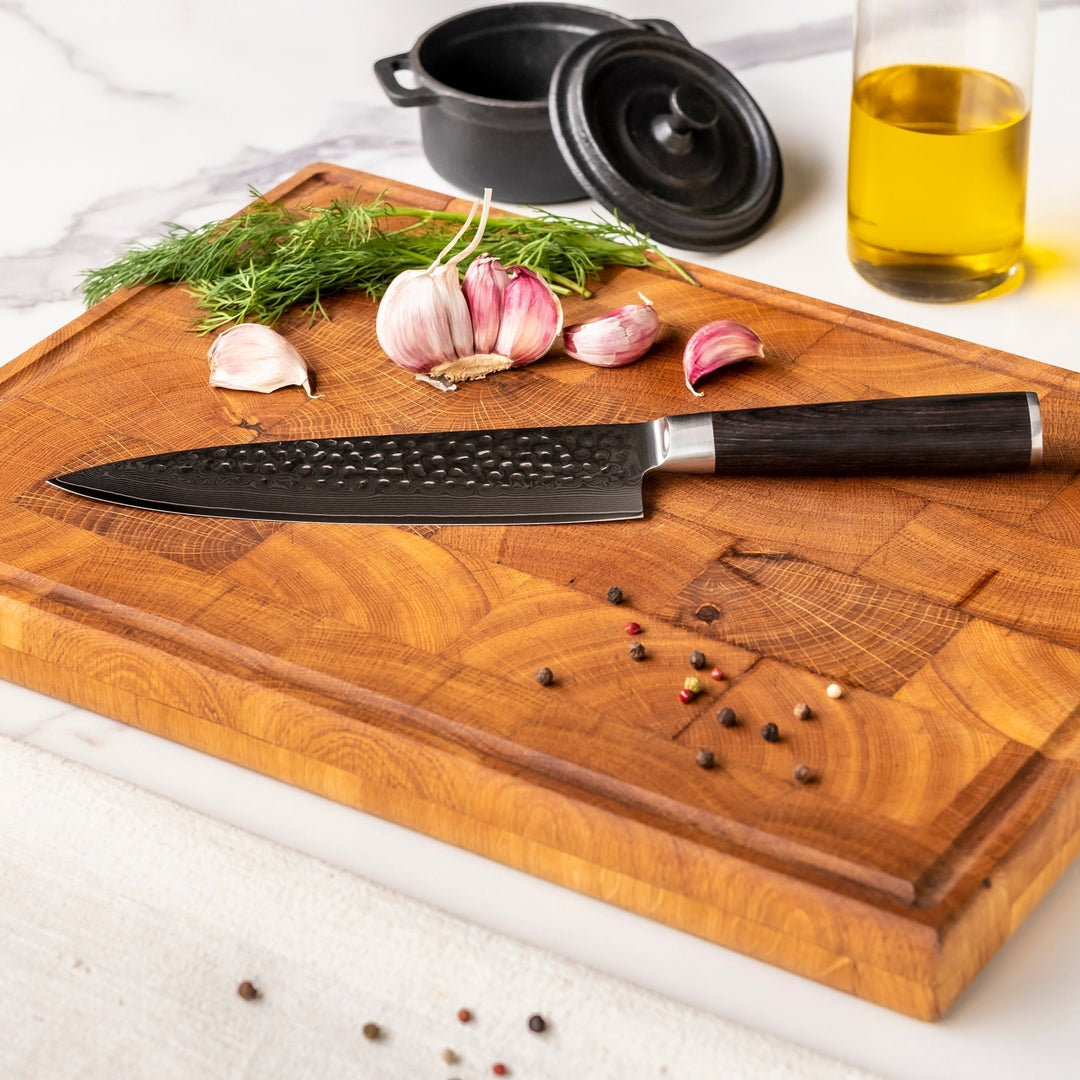Cuchillo de cocina Hammered Damascus BR 20 cm – procesamiento preciso para cada cocina