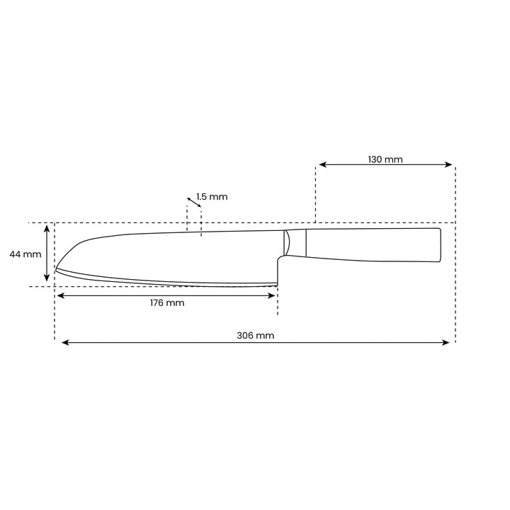 Cuchillo santoku martillado – hoja de 18 cm con filo preciso