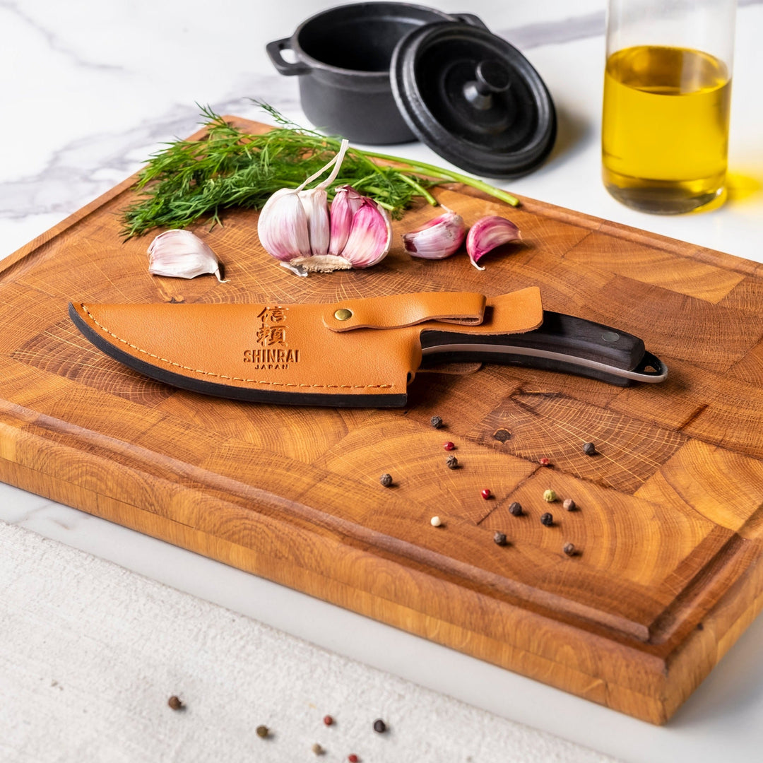 Cuchillo de cocina Gladiator con funda de 20 cm – edición negra