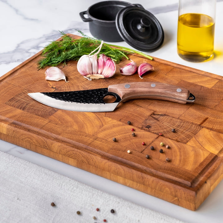 Gladiador – Cuchillo de cocina universal con funda – Marrón
