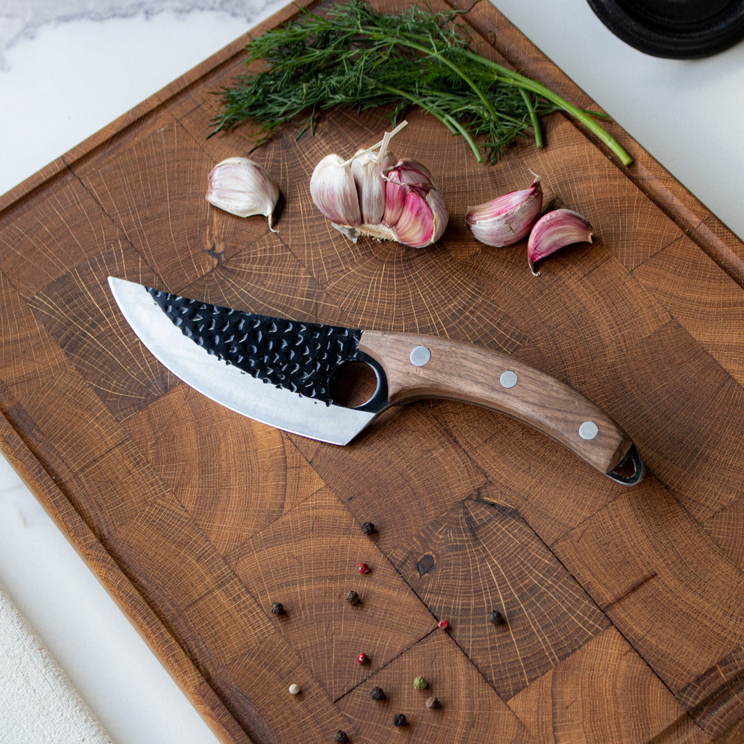 Gladiador – Cuchillo de cocina universal con funda – Marrón