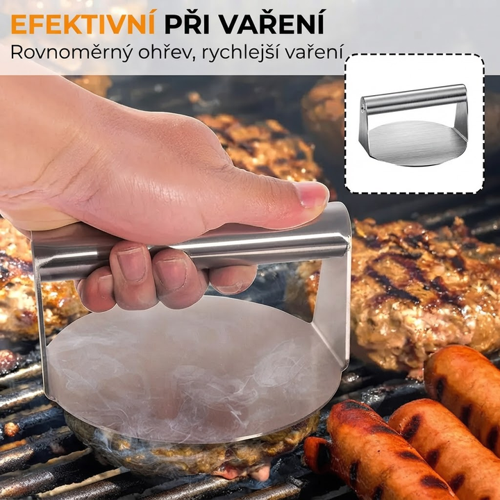 Prensador de hamburguesas de acero inoxidable premium