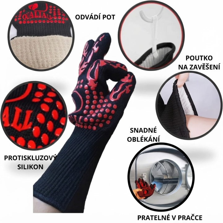 Guantes resistentes al calor para parrilla, calidad premium