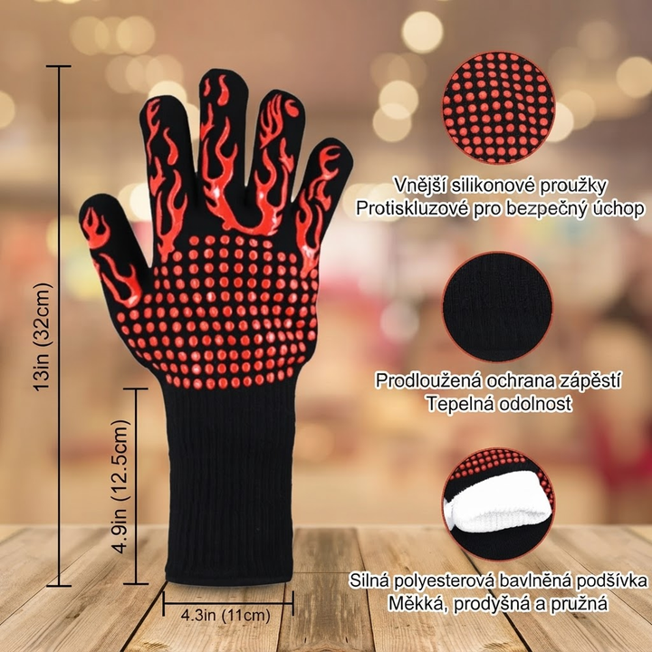 Guantes resistentes al calor para parrilla, calidad premium