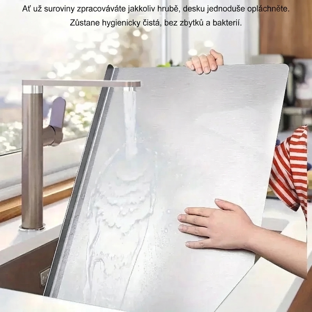 Tabla de cortar y amasar plegable de acero inoxidable en forma de L