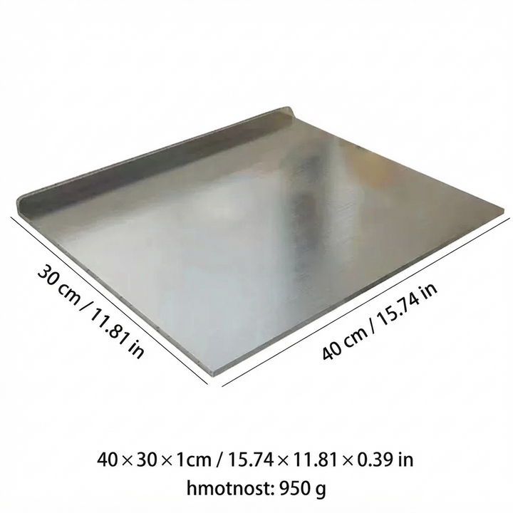 Tabla de cortar y amasar plegable de acero inoxidable en forma de L