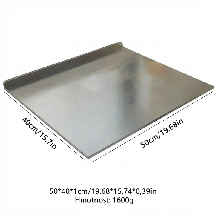 Tabla de cortar y amasar plegable de acero inoxidable en forma de L