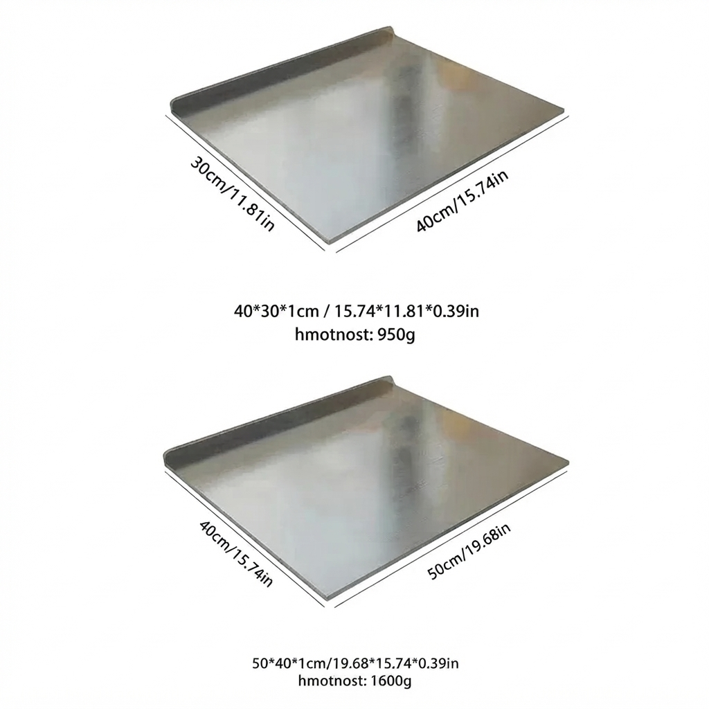 Tabla de cortar y amasar plegable de acero inoxidable en forma de L
