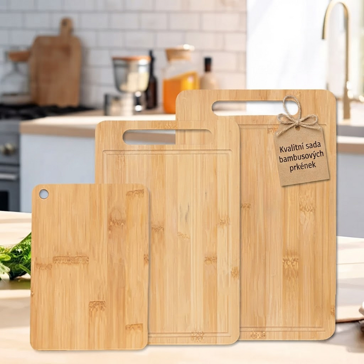 Tablas de cortar de bambú – set de 3 piezas