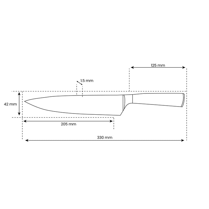 Cuchillo de chef con hoja precisa de 20,5 cm