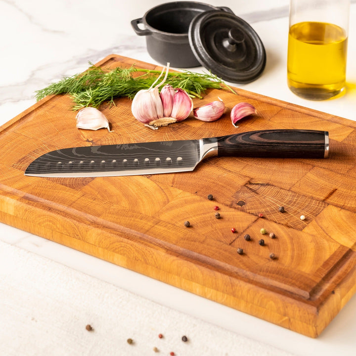 JUEGO DE 3 CUCHILLOS DE DAMASCO – CUCHILLO DE COCINA + SANTOKU + CUCHILLO DE PELAR