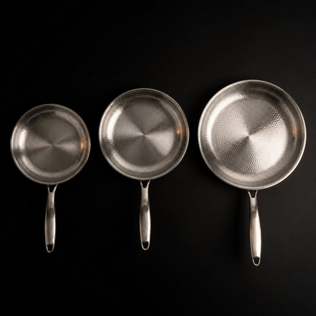 Sartén de Titanio Forjada a Mano - Set de 3 Piezas