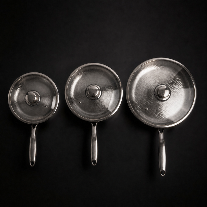 Sartén de Titanio Forjada a Mano - Set de 3 Piezas