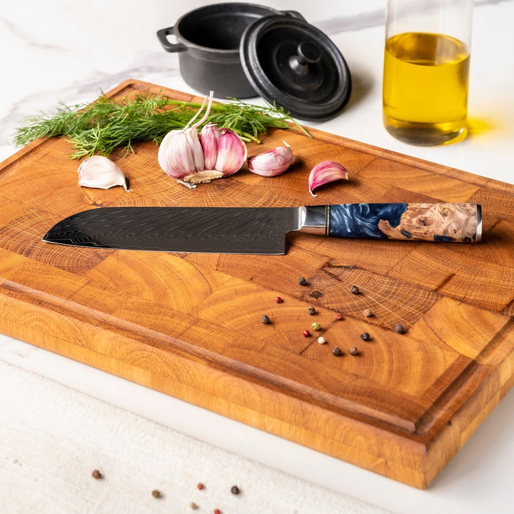 SADA 2 CUCHILLOS DE DAMASCO – CUCHILLO DE COCINA + SANTOKU (COLECCIÓN NEPTUN)